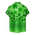 thumbnail image 4 of OKBOP Mens Button Up Shirts,Casual Birthday Summer Short Sleeve Beach Tropical Button Up Crew Neck T-shirt with Pocket Fathers Day Gift Clearance Green XXXL(14), 4 of 5