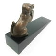 thumbnail image 2 of Brass Made Adorable Begging Labrador Retriever Dog Door Stop Stopper Wedge, 2 of 5