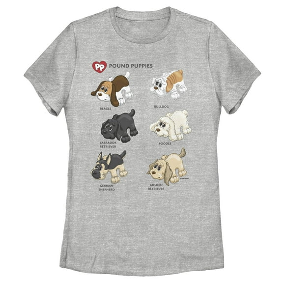 Women's Pound Puppies Puppy Chart Graphic Tee Athletic Heather Small