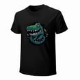 thumbnail image 3 of Green Dinosaur Anime Avatar T-shirt Cartoon T-shirt Funny Short Sleeve Unisex Tees, 3 of 5