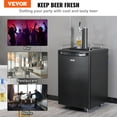 thumbnail image 3 of VEVOR Beer Kegerator, Single Tap Draft Beer Dispenser, Full Size Keg Refrigerator with Shelves, CO2 Cylinder, Drip Tray & Rail, 32°F- 50°F Temperature Control, Holds 1/6, 1/4, 1/2 Barrels, Black, 3 of 10