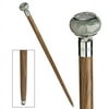 Design Toscano Gentleman's Choice: Blue-Gray Sphere Solid Hardwood Walking Stick