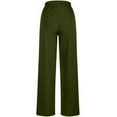 thumbnail image 3 of Hifoo Women's Casual High Waisted Wide Leg Pants Elastic Waistband Solid Color Trousers With Drawstring Pockets Comfortable Wear Joggers Daily Slacks Trendy, 3 of 3