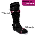 thumbnail image 2 of Love Steetly Women's Extra Wide Calf Knee High Boots, Slouchy Double Buckle Flat Fall Winter Boots., 2 of 7