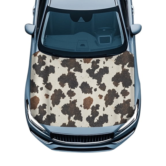 Pzuqiu Car Hood Cover Cow Print Automotive Accessories Stretch Fabric, Personalized Tear-Resistant Car Hood Bonnet Cover for Sedans Van Truck