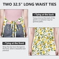 thumbnail image 6 of Yellow Lemon Fruit Flowers White Pattern Apron-Garden Aprons for Women with Pockets-Cotton Linen Waterproof Kitchen Cooking Gardening Aprons Adjustable for Kitchen,Cooking,BBQ and Salon 33x27 Inch, 6 of 7