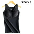 thumbnail image 2 of Womens Thermal Underwear Vest Warm Sleeveless Camisole Lace Vest Fitted With Bra For Women - Black-Black -Xxl, 2 of 5