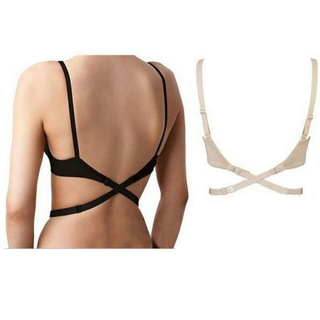 HEMOTON Bra Cross-belt Extension Strap Backless Straps Strapless White