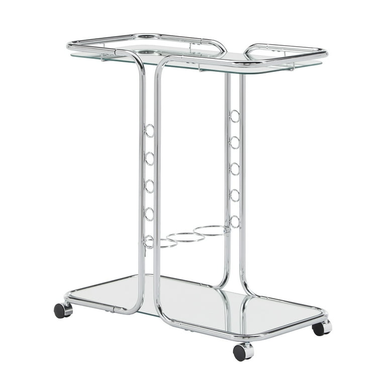 Chelsea Lane Hazel Chrome Finish Bar Cart