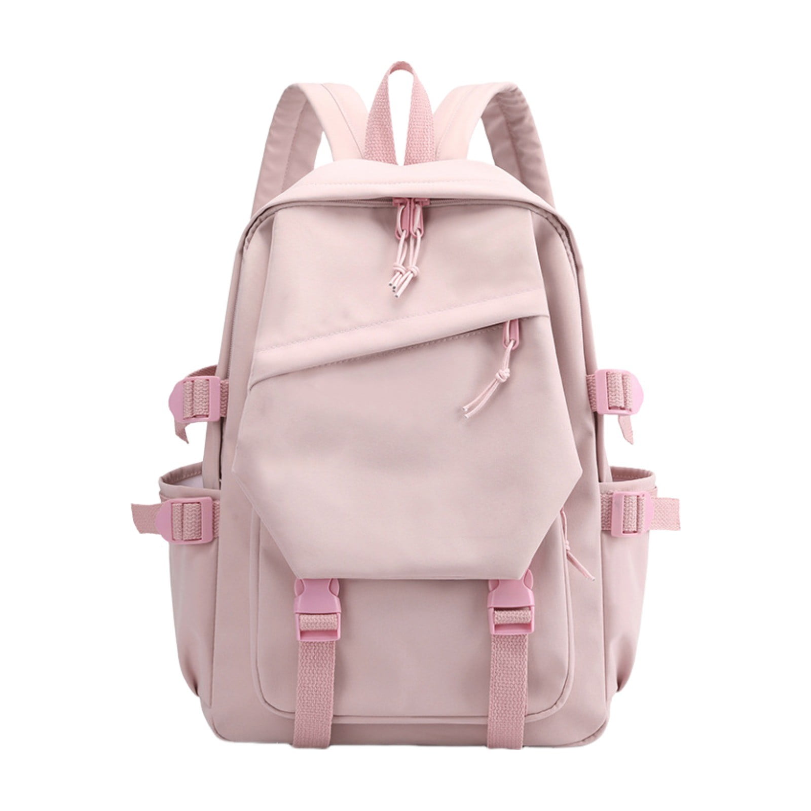 Lightweight Casual Daypack Backpack for Daily Use Water Resistant Nylon Travel Bag Multi Pocket Organizer Rucksack for Women Men Pink 1 Pack