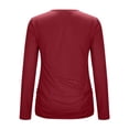 thumbnail image 7 of Lenpel Womens Long Sleeve Tops Cowl Neck Casual Solid Color Shirts Stretch Comfy Soft Fashion Ruched Blouses Fall Outfits, 7 of 7