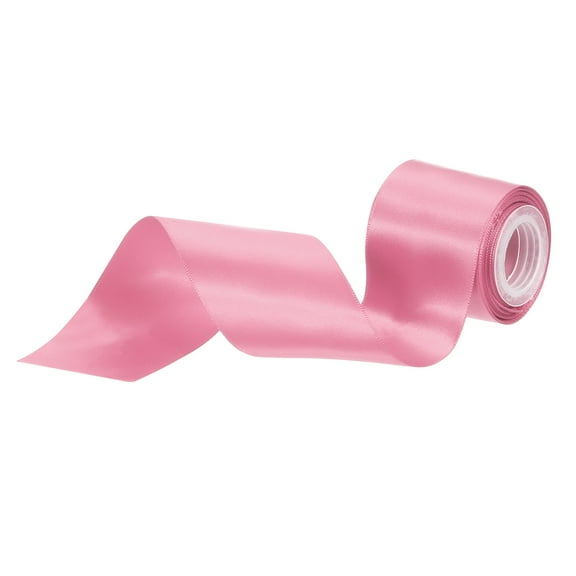 Uxcell 2" 5 Yard Double Faced Solid Satin Ribbon Polyester Fabric Pink