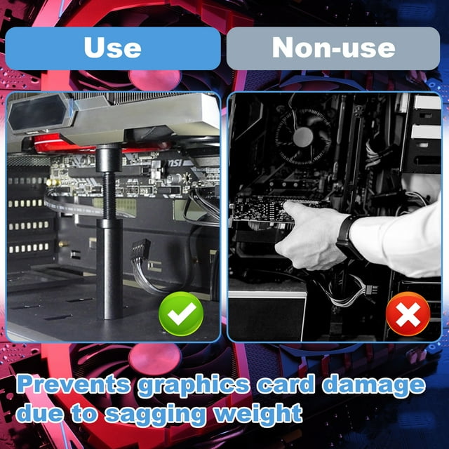 Langgg Support de Carte Graphique GPU Durable et Invisible Hauteur Réglable Léger Support GPU 1Ensemble