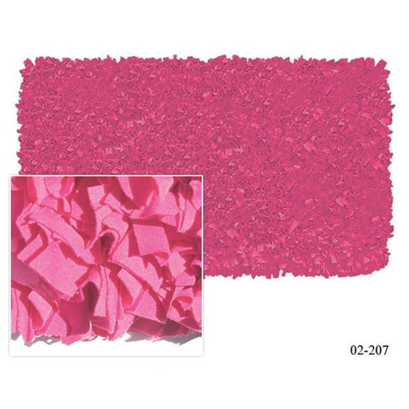 The Rug Market 02207R 4 x 4 Shaggy Raggy Rug - Raspberry
