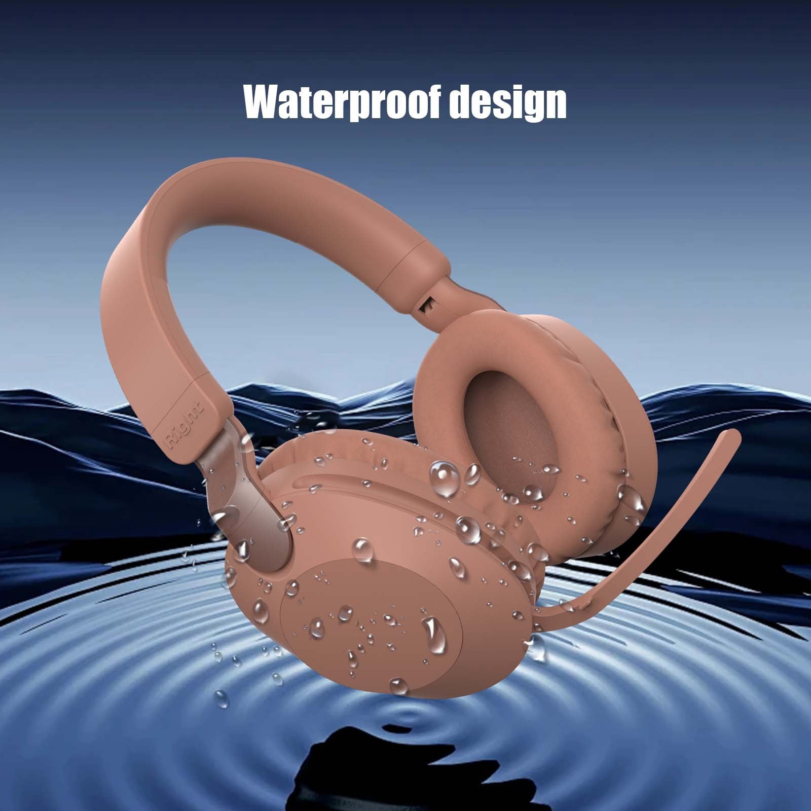 Wireless Headphones Bluetooth On-Ear Headset with Microphone and up to 50 Hours Battery Life with Quick Charging,Red