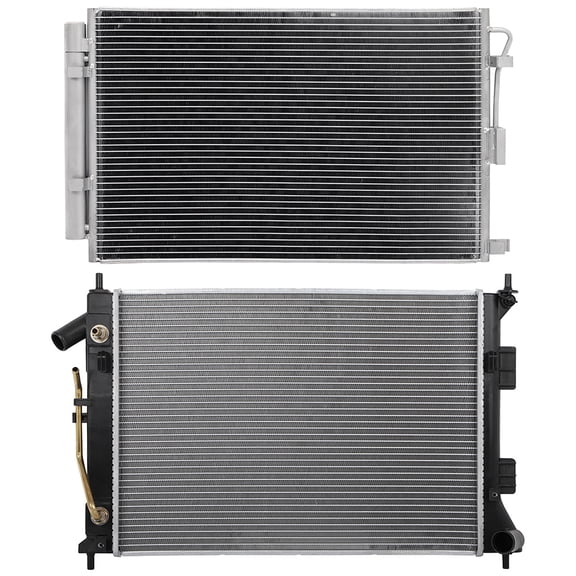 cciyu Aluminum Radiator Replacement 2012-2013 for Kia for Soul Plastic Radiator Auto Parts Complete radiator Radiator Engine Coolant Radiator Assembly Radiator
