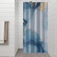 thumbnail image 2 of Blue Gold Marble Pattern Shower Curtain 36"x72" ,Bathroom Decorative Shower Curtains Set with 12 Hooks,Modern Waterproof Washable Shower Curtain, 2 of 6