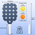 thumbnail image 4 of Pickleball Paddles Set Of 2, Fiberglass Surface, USA, Independence Day Print, 4 Balls & Bag, 4 of 5