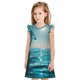 thumbnail image 1 of Balery Turquoise Ocean Reflection Camisón de princesa para niñas, pijama de algodón con mangas abullonadas, suave y bonito.-Medium, 1 of 6