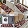 thumbnail image 6 of Red Strawberry Plants Flower Black Pattern Kitchen Rug Mat,Kitchen Runner Rugs Non Skid Washable,Decorative Kitchen Floor Mats for Kitchen,Sink,Laundry,17"x47.2", 6 of 7