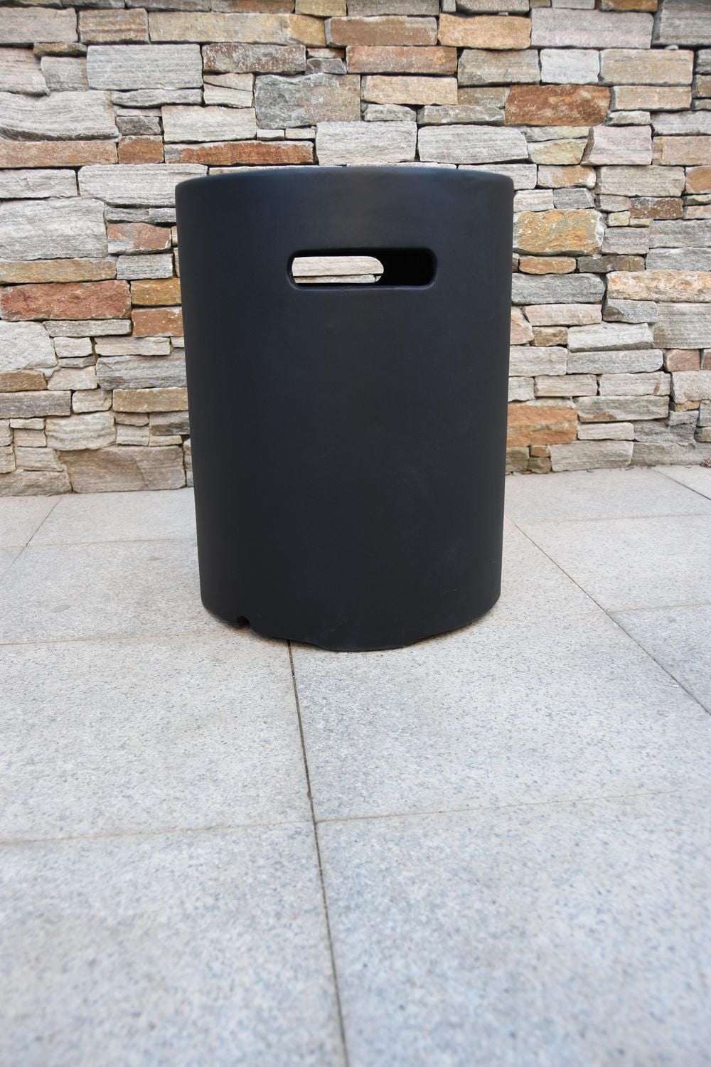 Modeno Glass-Fiber Reinforced Concrete Propane Tank Cover – Multi-Functional Outdoor Side Table, Plant Stand, or Stool- Black