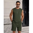 thumbnail image 2 of COOFANDY Casual Short Sets Men' 2 Piece Outfits Sleeveless T-Shirt and Shorts Set Summer Lightweight Knit Set, 2 of 6