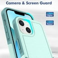 thumbnail image 3 of for iPhone 14 / iPhone 13 Case: Dual Layer Protective Heavy Duty Cell Phone Case Shockproof Rugged Bumper Tough with Screen Protector - 16FT  Grade Drop Tested for iPhone 14 / iPhone 13, Green, 3 of 16