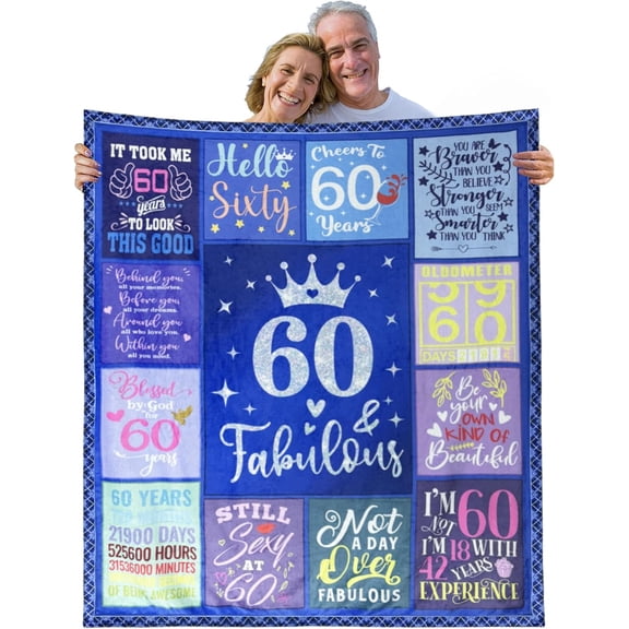 DAJU 60th Birthday Gifts for Women Funny Blanket Womens 60th Birthday Gifts Ideas Birthday Gifts for Women 60th Birthday Decorations Women Unique 60th Birthday Blanket(30*40inch)