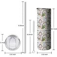 thumbnail image 5 of 20oz White Christmas Wreath Pattern Skinny Tumblers Stainless Steel Tumbler with Lid and Straw,Vacuum Insulated Double Wall Travel Tumbler Cups with Cleaning Brush for Coffee,Tea, 5 of 6