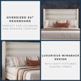 thumbnail image 5 of Novogratz Louis Upholstered Bed Frame with High Tufted Headboard, Queen, Textured Ivory Canvas, 5 of 25