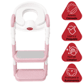 thumbnail image 4 of Baño Entrenador Infantil con Escalera Asiento Acolchado Antideslizante Plegable y Ajustable para Sanitario Común - Rosa, 4 of 7