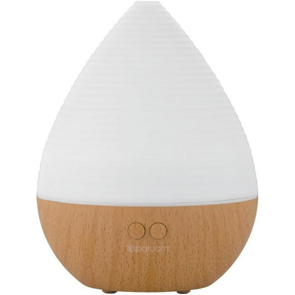 SpaRoom BotanicAir Ultrasonic Essential Oil Diffuser , White Ribbed Top with Woodgrain