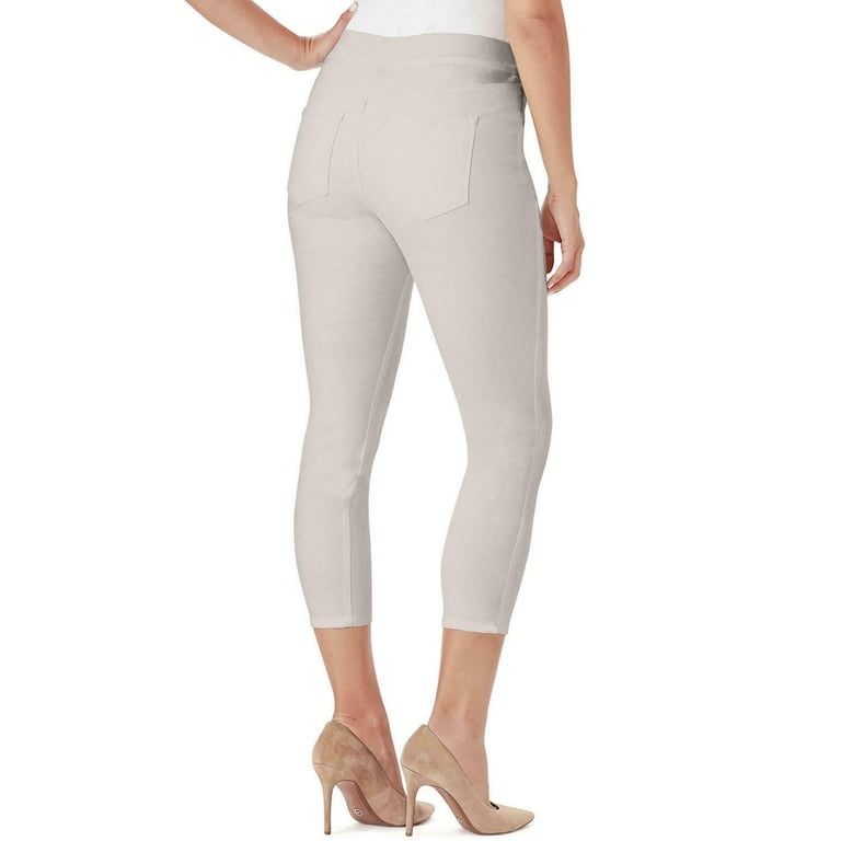 Nine West Women s Skinny Fit Heidi Pull on Crop Legging Cremestone 10