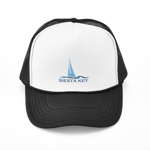 CafePress - Siesta Key Sailboat Design. - Adjustable Unisex Printed Trucker Hat with Mesh Back