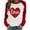 #10 Red, variant on Luxalzxs Womens Love Heart Print Sweatshirt Casual Raglan Long Sleeve Crewneck Valentine's Day Graphic Colorblock Pullover Tops