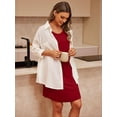 thumbnail image 5 of Avidlove 2 Pack Women Nightgown Sleepwear Flare Short Sleeve Sleepshirts V Neck Sleepdress Causal Pajama Dress S-XXL, 5 of 6