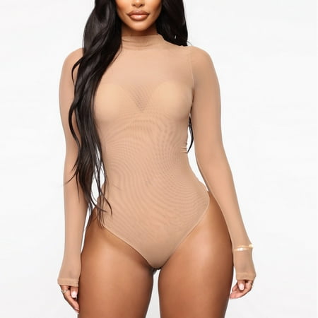 

MRULIC lingerie for women Women One Piece Lingerie Jumpsuit Pajamas Lace Bodysuit Underwear Khaki + XL