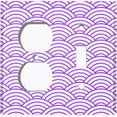thumbnail image 4 of Metal Light Switch Plate Cover Japanese Pattern Purple Wallpaper Sea Wave WAL016, 4 of 13