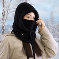 thumbnail image 3 of Women Winter Balaclava Hat with Face Shield Thick Warm Fleece Windproof Cycling Adjustable Full Outdoor Travel Cold Weather Skiing Cap, 3 of 8