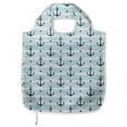 thumbnail image 1 of Anchor Reusable Market Bag, Pattern with Anchors Modern Adventurous Striped Coastline Marine, Printed Foldable Bag for Shopping and Grocery Large Capacity, Pale Blue, by Ambesonne, 1 of 4