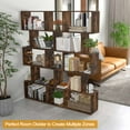 thumbnail image 6 of Costway 1 PC 5-Tier Bookshelf Geometric S-Shaped Bookcase Room Divider Storage Display Shelf Brown, 6 of 9