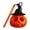 A, variant on XHKUYI Halloween Witch Hat Pumpkin Lantern Decor 6.3 inch, Portable Handheld Pumpkin with Detachable Handle & Black Witch Hat, for Haunted House Indoor Outdoor Halloween Party Decorations