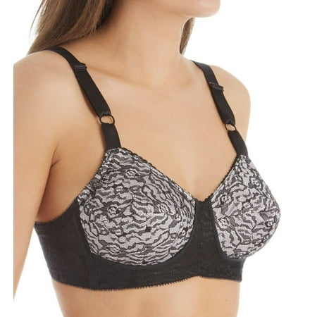

Women s Rago 2101 Lacette Satin and Lace Wireless Support Bra (Pink/Black 40B)