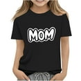 thumbnail image 2 of Spazoro Toddler Girls T-shirts, Love Mom Crewneck Summer Casual Short Sleeve Tops Black Size 2-13T, 2 of 6