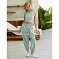 thumbnail image 2 of PUWEI Women's Casual Two Pieces Outfits Cropped Top High Rise Sweatpants Workout Tracksuit, 2 of 7