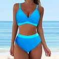 thumbnail image 6 of Fsqjgq Women's Swimsuits V Neck Push Up Ruched Bikini Sets Two Piece Brazilian Bathing Suit High Waisted Shorts Beachwear L, 6 of 9