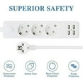 thumbnail image 1 of 1PC Socket Plug A 4x 3-Way Connection And Multi-Socket 2.3 1.7 M With USB Port Cable Board Extension Power Small Appliances White, 1 of 8