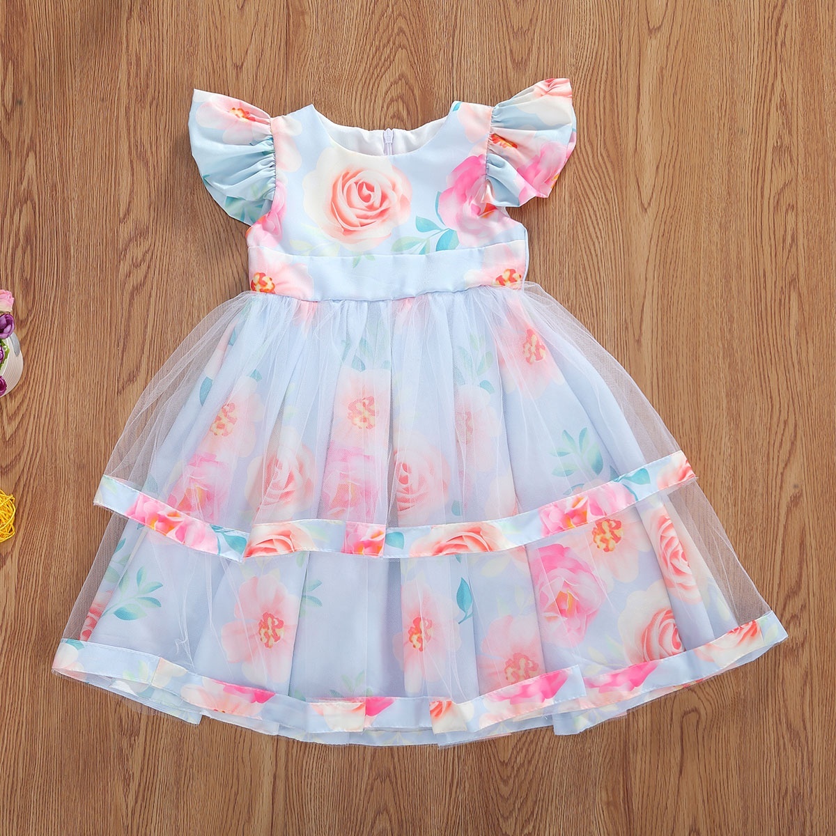 Fashion Baby Girl Princess Dress Kids Girls Sweet Round Neck Puff Dress