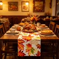 thumbnail image 4 of Thanksgiving Maple Leaf Table Runner Fall Theme Pastoral Style Linen Table Runner for Home Party kitchen Table Decoration, 4 of 6