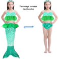 thumbnail image 4 of 3Pcs Mermaid Tails compatible Swimming compatible Girls Swimsuit Princess Bikini Costume Bathing Suits Set compatible Kids Gift_Gift Of G, 4 of 5